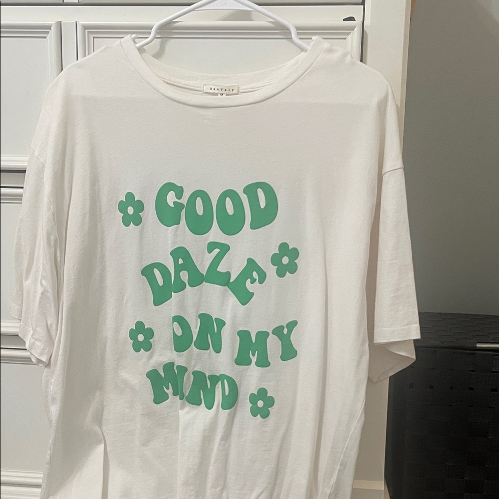 Baevely Kids White Tee with Green Print